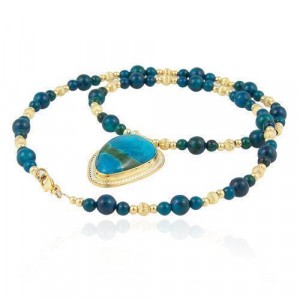 Eilat Stone and Gold-Plated Necklace by Rafael Jewelry Artistes & Marques