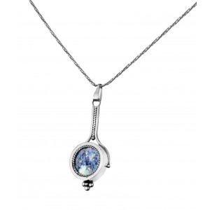 Round Pendant in Sterling Silver & Roman Glass by Rafael Jewelry Colliers & Pendentifs