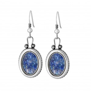 Oval Roman Glass Earrings in Sterling Silver by Rafael Jewelry Artistes & Marques