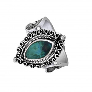 Eilat Stone and Sterling Silver Ring by Rafael Jewelry Israeli Jewelry Designers