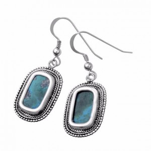 Oval Sterling Silver Earrings with Eilat Stone by Rafael Jewelry Artistes & Marques