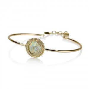 Bracelet in 18K Yellow Gold with Roman Glass by Ben Jewelry Bijoux Juifs