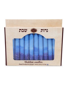 12 Shabbat Candles - Blue Bougies de Fêtes Juives