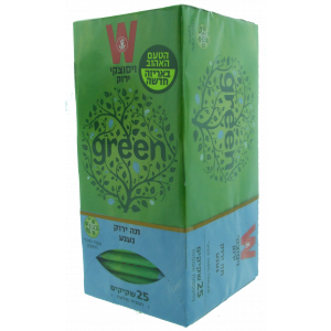 Wissotzky Tea – Green Tea Spearmint (25 1.5g Packets) Thé