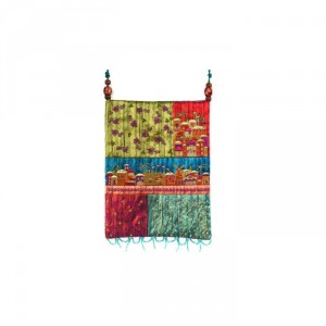 Yair Emanuel Multicolored Patches Embroidered Bag with Jerusalem Judaïsme Moderne