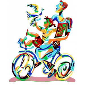 David Gerstein Weekend Ride Bike Rider Sculpture Décorations d'Intérieur