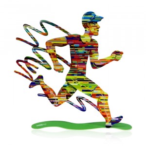 David Gerstein Jogging Man Sculpture Art Israélien