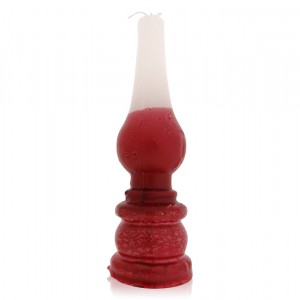 Safed Candles Lamp Havdalah Candle with Red and White Bougies de Fêtes Juives