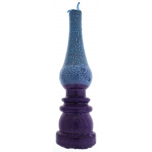 Safed Candles Lamp Havdalah Candle with Blue and Purple Sections Bougies de Fêtes Juives