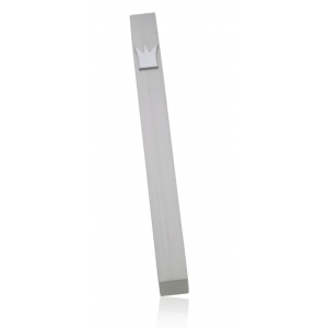 Silver Crown Brushed Aluminum Mezuzah by Adi Sidler Artistes & Marques