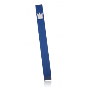 Blue Crown Brushed Aluminum Mezuzah by Adi Sidler Artistes & Marques