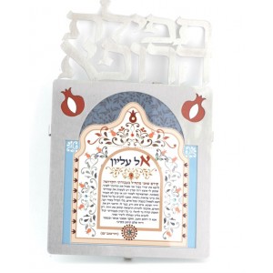 Stainless Steel Doctor’s Prayer with Hebrew Text and Stylized Pomegranate Design Judaïsme Moderne