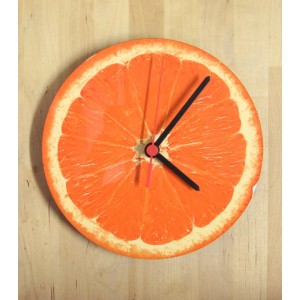 Jaffa Orange Slice Laminated Print Analog Clock by Barbara Shaw Horloges