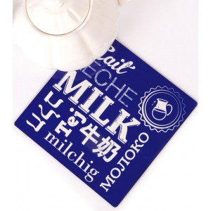Blue and White Trivet with Text and Milk Jug by Barbara Shaw Barbara Shaw