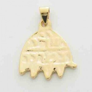 Hamsa Pendant with Modern Design in Gold Plated Marina Jewelry