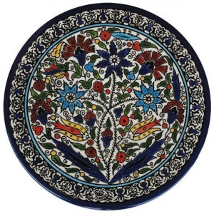 Armenian Ceramic Plate with Floral Scilla Armenia Motif Armenian Ceramics