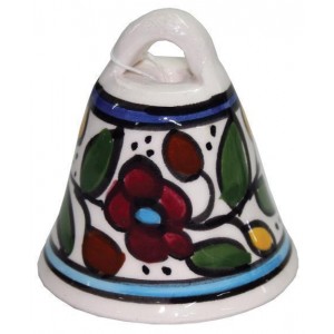 Armenian Ceramic Bell with Anemones Floral Motif Décorations d'Intérieur