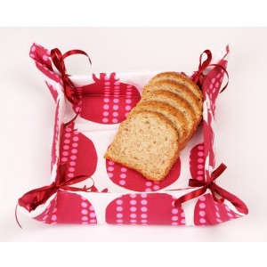Bread Basket with Ribbons & Pomegranates Design Vaisselle