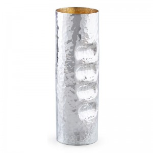 Hammered Sterling Silver Cylinder Netilat Yadayim Washing Cup by Bier Judaica Récipient pour Ablution des Mains