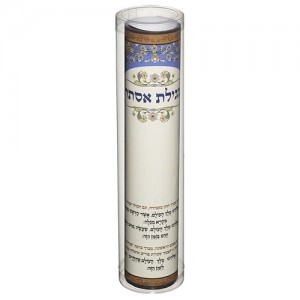 Hebrew Book of Esther Scroll Illustrated in Clear Case  Pourim
