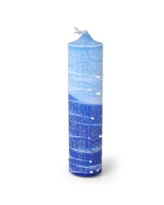 Extra Large Havdalah Pillar Candle - Blue Judaïque
