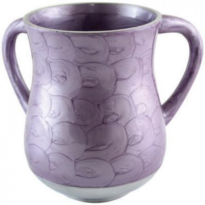 Light Purple Washing Cup with Circular Decoration in Aluminum