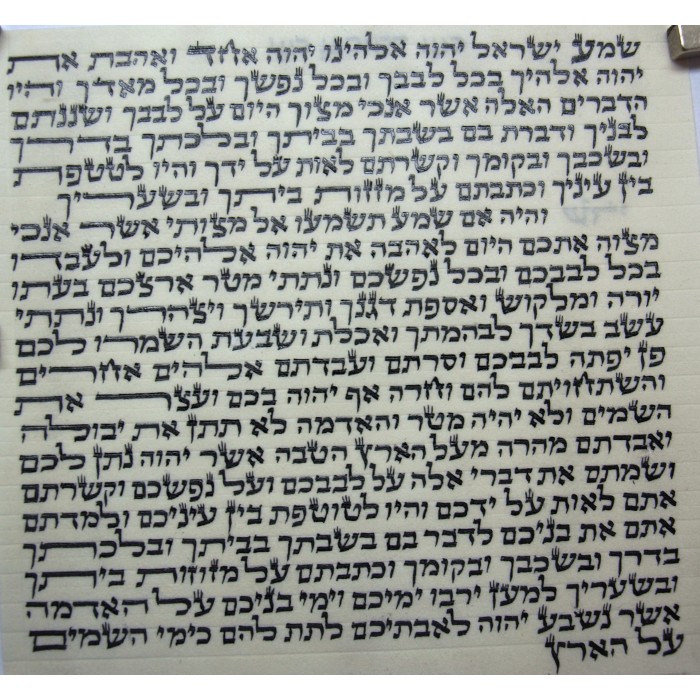 Mezuzah Scroll with Traditional Arizal Ashkenazi Text