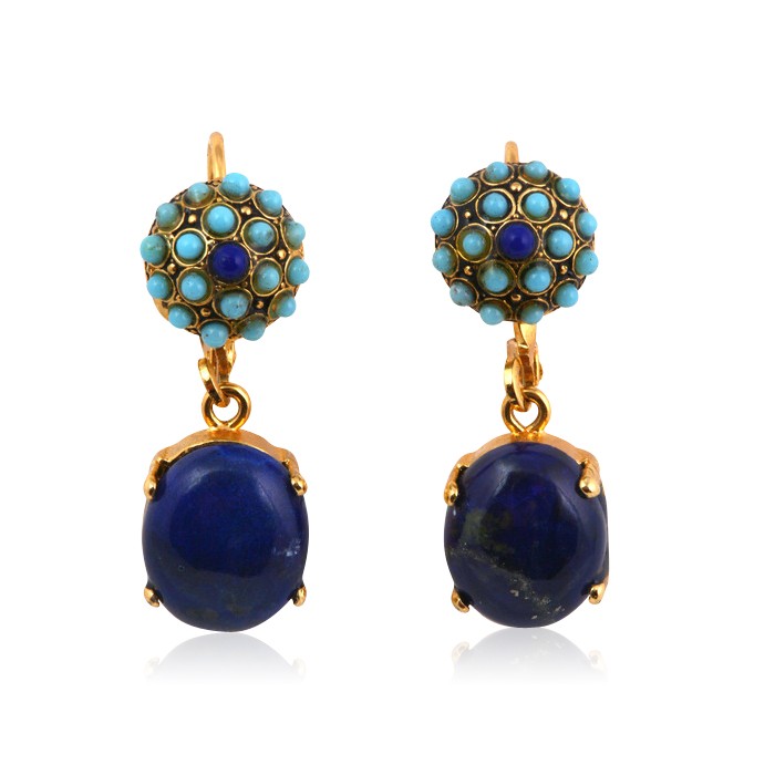 Hook Earrings from Amaro Jewelry with Lapis and Turquoise
