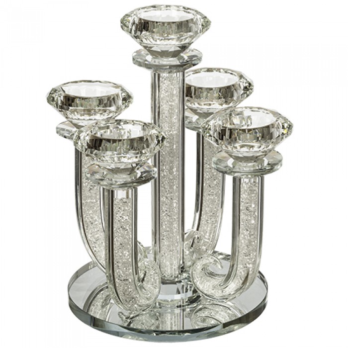 Five Branched Crystal Candelabras with Stones