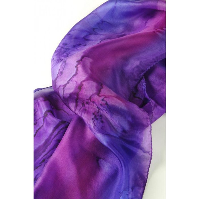 Purple Silk Scarflette by Galilee Silks