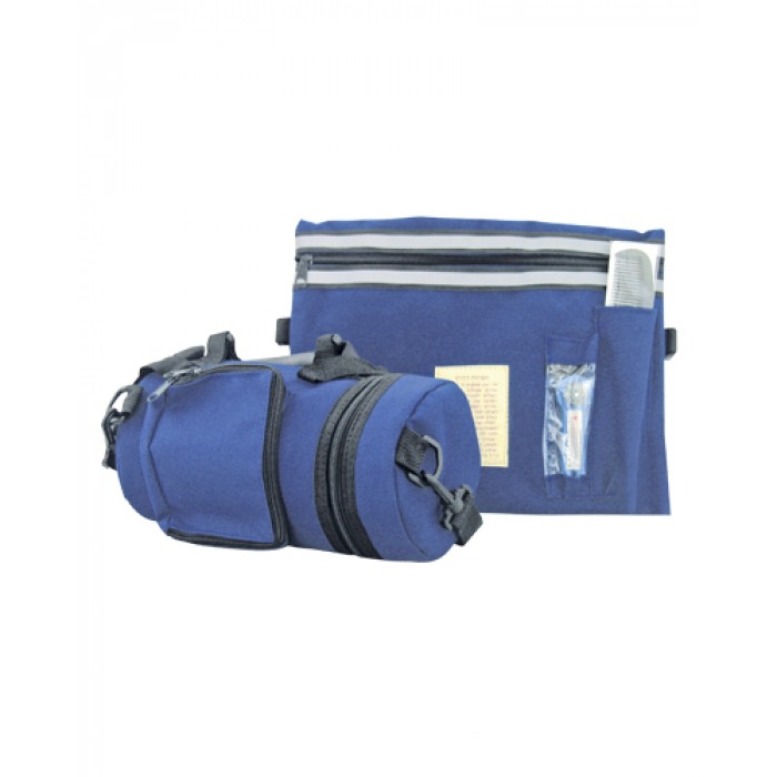 25 Centimetre Light Blue Padded Tefillin Case with Tallit Bag, Comb and Compass