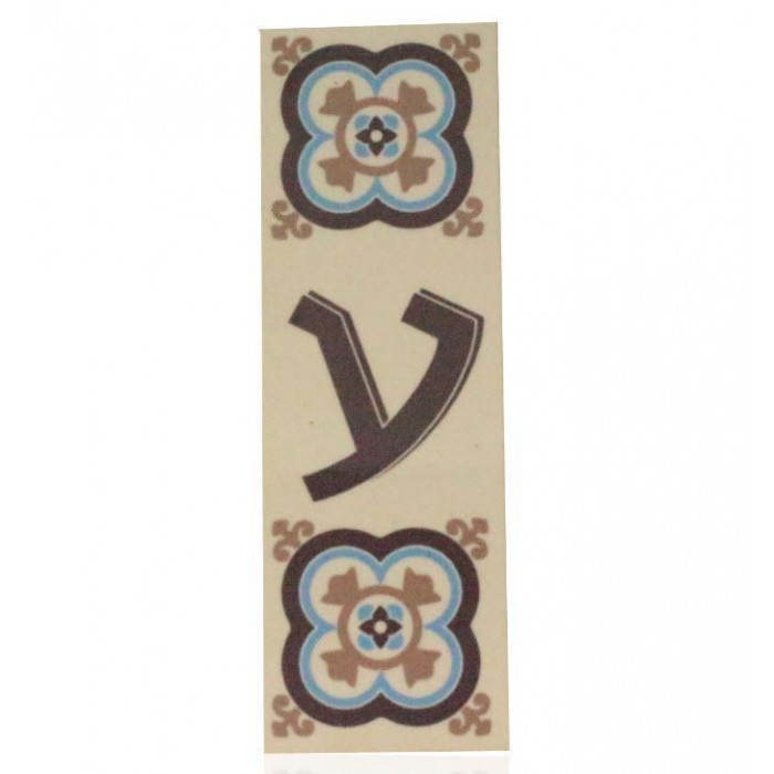 Hebrew Letter Alphabet Tile "Ayin" with Floral Design