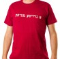 Red T-Shirt with Groise Metzia in Hebrew