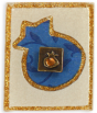 Magnet en Verre - Motif Floral Bleu, Grenade et Médaillon
