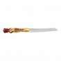Challah Knife with 24k Gold Plated Handle in Brown