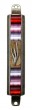 Pewter Mezuzah with Oval Glass Plates and Stylised Hebrew Letter Shin