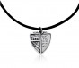 Sterling Silver Mens Shield Necklace with Hebrew Engraving