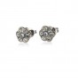 Flower shaped Sparkly Amaro Earrings Silver Plated