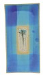 Turquoise Ceramic Tray with Palm Tree and Beige Rectangle