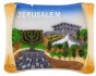 Ceramic Magnet with Knesset, Menorah and Olive Trees