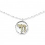 Floating 9k Gold Chai Pendant Sterling Silver Necklace