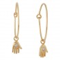 Earrings with Hamsa Design in Gold Plated with Zircon