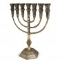 Menorah with Seven Branches and Jerusalem Decorations